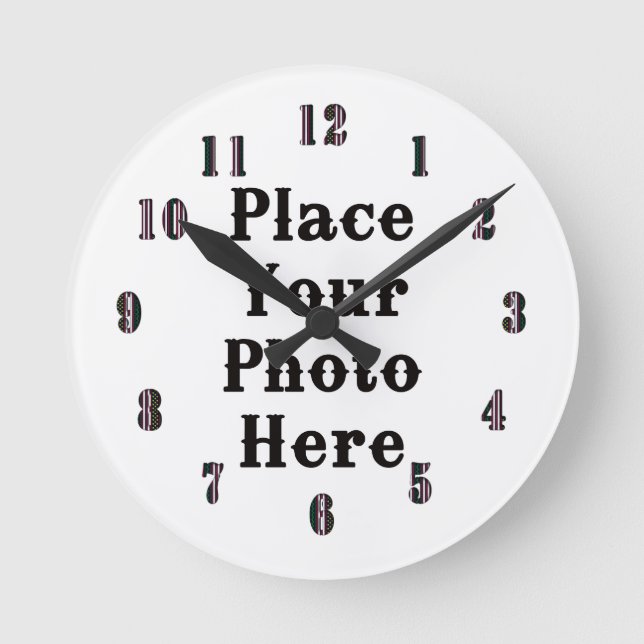 Horloge Ronde Your Photo Here Wall Clock (Recto)