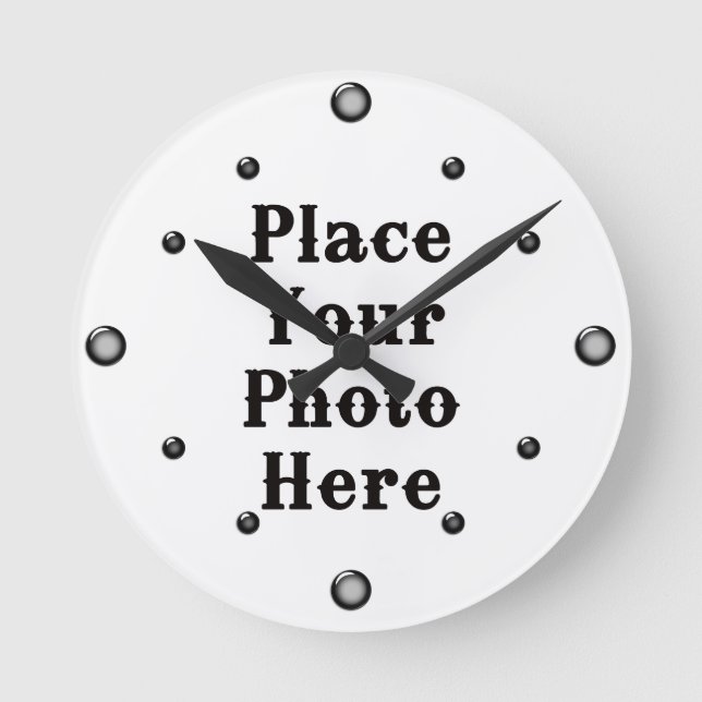 Horloge Ronde Your Photo Here Wall Clock (Recto)