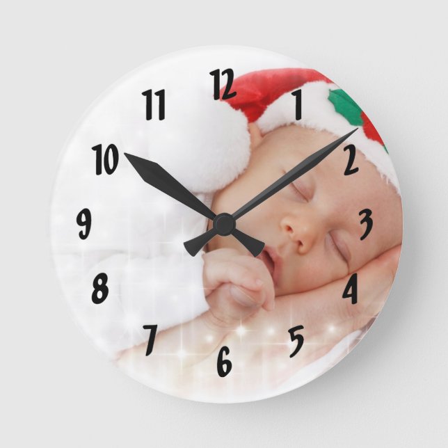 Horloge Ronde Your Photo Here Wall Clock (Recto)