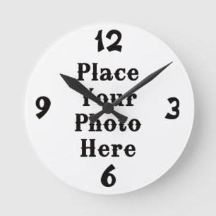 Horloge Ronde Your Photo Here Wall Clock