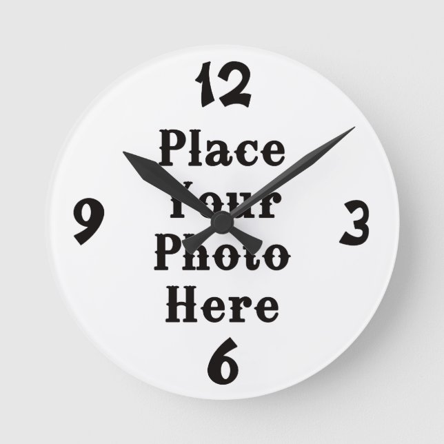 Horloge Ronde Your Photo Here Wall Clock (Recto)