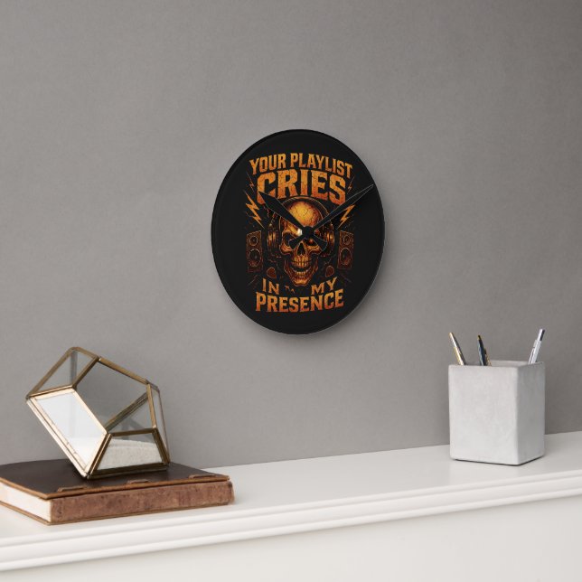 Horloge Ronde Your Playlist Cries Skull Headphone Music (Bureau)