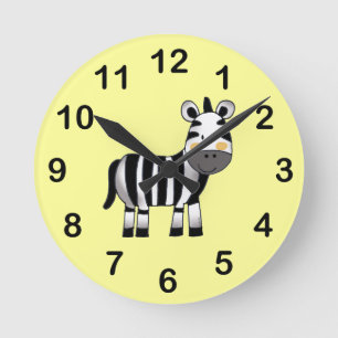 Horloge Ronde zèbre mignon