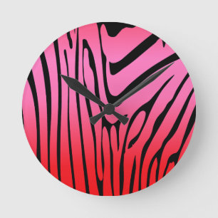 Horloge Ronde Zesty Zebra Red