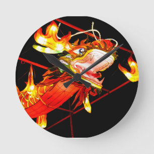 Horloge Ronde Zhulong Dragon de Feu 