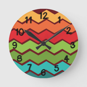 Horloge Ronde Zigzag des années 1970