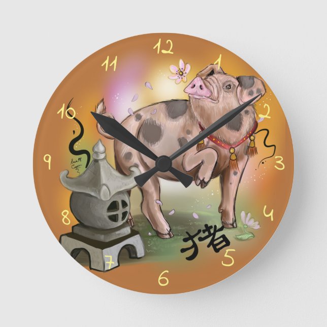 Horloge Ronde Zodiaque chinois (Recto)