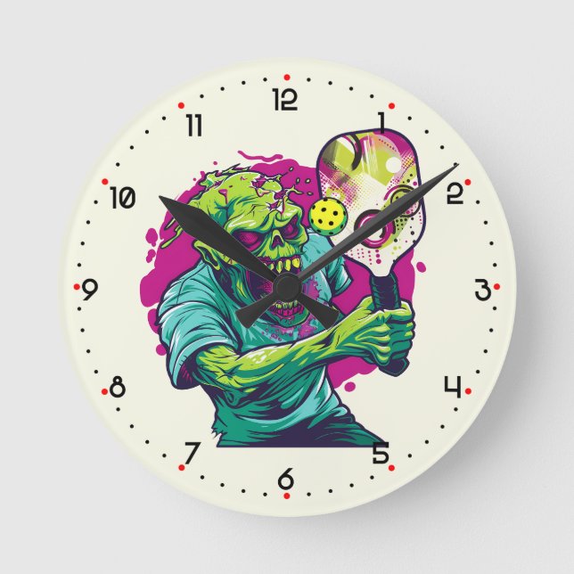 Horloge Ronde  Zombie Pickleball  (Recto)
