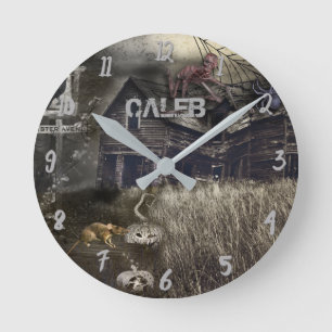 Horloge Ronde Zombie Sinister Halloween Horreur Personnalisé