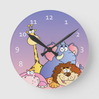 Horloge Ronde Zoo de Cute