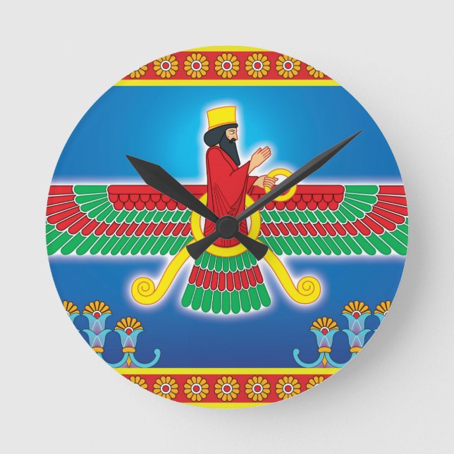 Horloge Ronde Zoroastrien persan Faravahar (Recto)