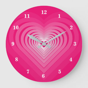 Horloge rose avec Coeurs - Choisir les couleurs
