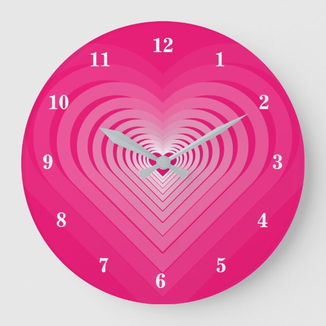 Horloge rose avec Coeurs - Choisir les couleurs (Recto)