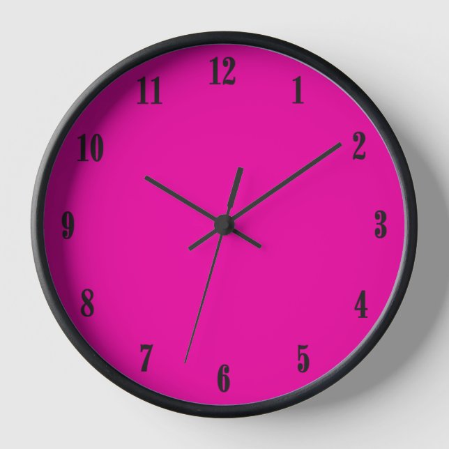 Horloge Rose chaud solide avec des polices noires (Recto)