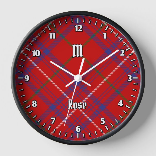 Horloge Rose de clan Tartan (Recto)