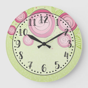 Horloge rose de roses