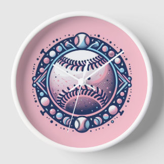 Horloge rose du softball ou du baseball