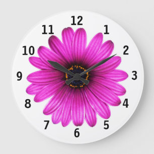Horloge rose fleur marguerite