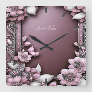 Horloge rose florale