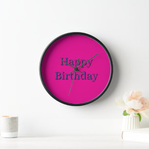 Horloge Rose - Joyeux Anniversaire