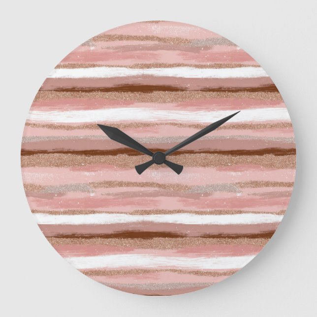 Horloge rose Parties scintillant or rayé (Recto)