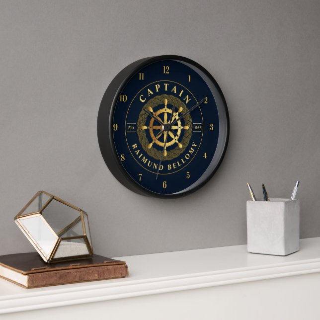 Horloge Roue de navire en or (Bureau)