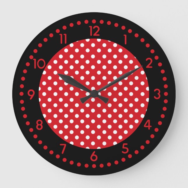 Horloge rouge, blanche, et noire w/Numbers de (Recto)