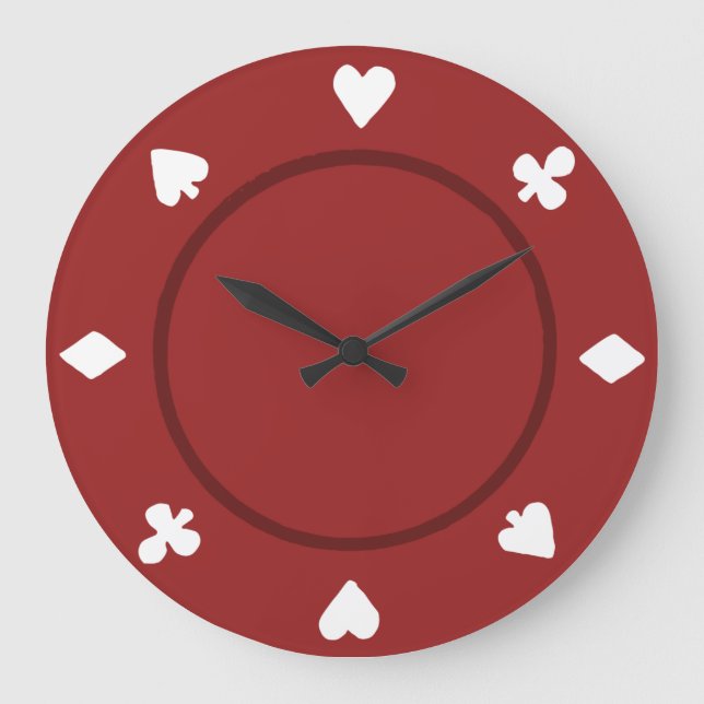 Horloge rouge des puces de poker (Recto)