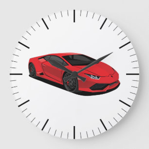 Horloge rouge du mur supercar