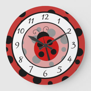 Horloge rouge mignonne de coccinelle