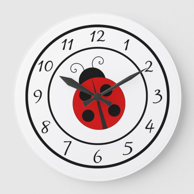 Horloge rouge mignonne de coccinelle (Recto)