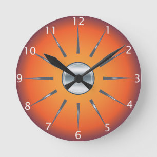 Horloge rouge orange rustique