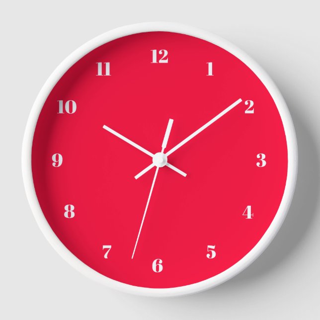 Horloge rouge personnalisée - Couleurs et police p (Recto)