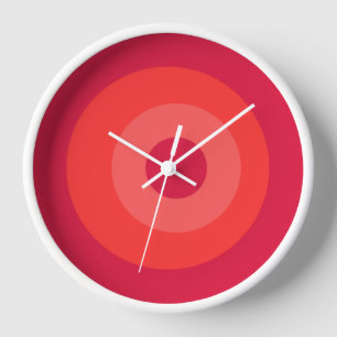 Horloge rouge ronde chic