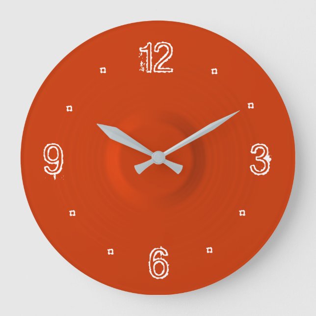Horloge rouge simple avec chiffres blancs >Horloge (Recto)