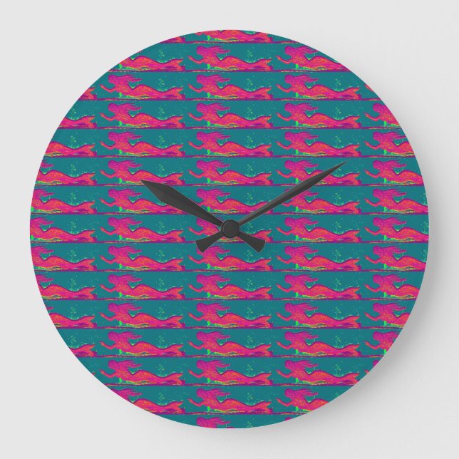 horloge rouge sirène nage (Recto)