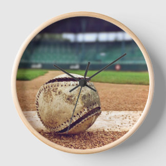 Horloge Round wall clock, Baseball Field.