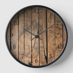 Horloge Russe en détresse foncé extérieur motif en bois de