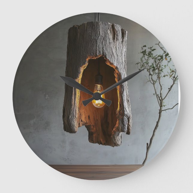 Horloge rustique en bois (texture de bois naturel) (Recto)