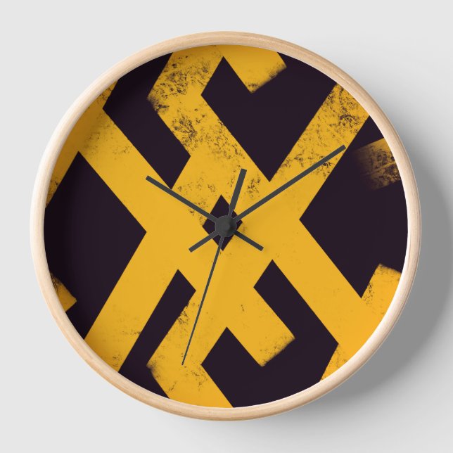Horloge Rythme gras Jaune noir (Recto)