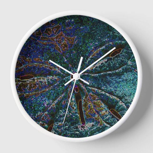 Horloge Sable Dollar Art Abstrait Bleu Nautique Cadeau Fav (Recto)