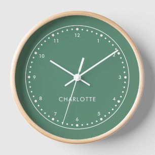 Horloge Sage Green   Nom moderne Elegant Trendy Stylish