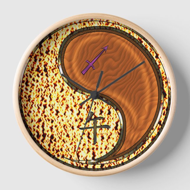 Horloge Sagittaire & Cheval de Bois (Recto)