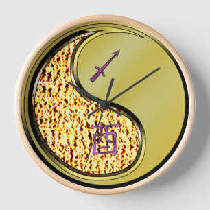 Horloge Sagittaire & Coq de Métal