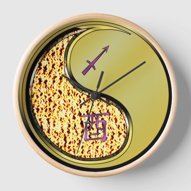 Horloge Sagittaire & Coq de Métal (Recto)