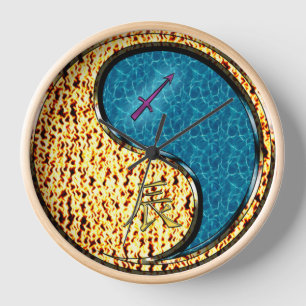 Horloge Sagittaire & Dragon d'Eau