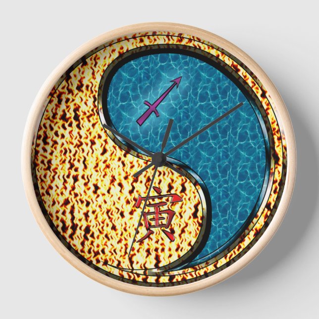 Horloge Sagittaire & Tigre d'eau (Recto)