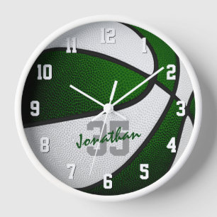 Horloge salle de basketball pour enfants couleurs d'équipe