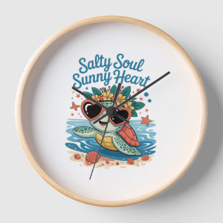 Horloge Salty Soul Sunny Heart Turtle Été