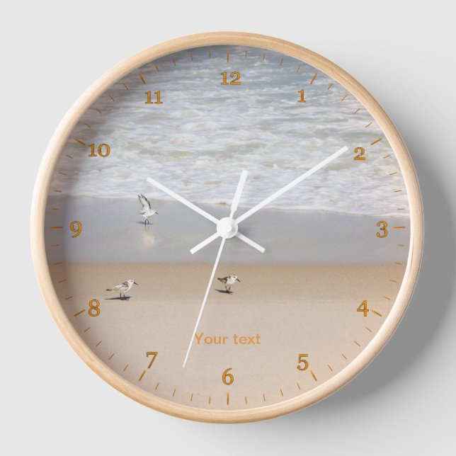 Horloge Sandpipers dans la plage tropicale ensoleillée (Recto)